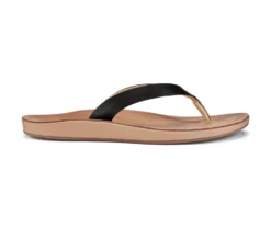 Slipper OluKai Women Nonohe Black Golden Sand