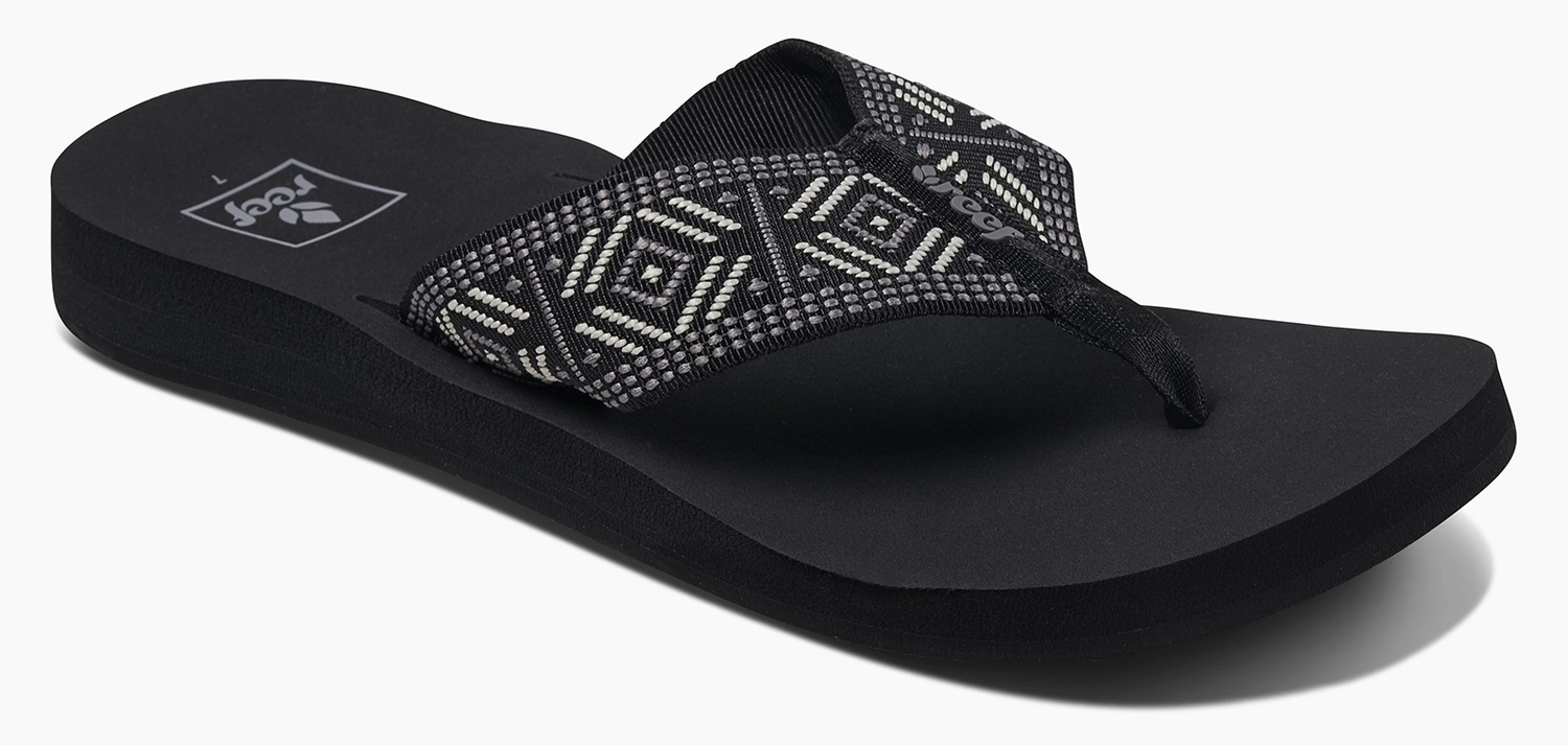 Slipper Reef Women Spring Woven Black White 1 Slipper Reef Women Spring Woven Black White