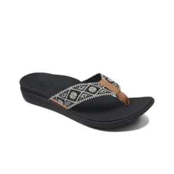 Slipper Reef Women Ortho-Bounce Woven Black White