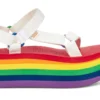 Teva Women Flatform Universal White Rainbow