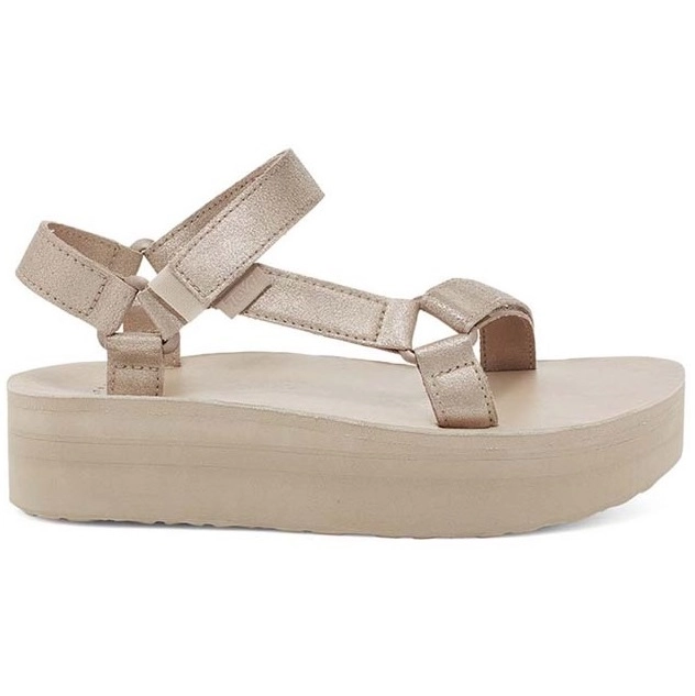 Teva Women Flatform Universal Leather Metallic Champagne 1 Teva Women Flatform Universal Leather Metallic Champagne