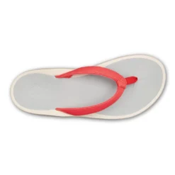 Slipper OluKai Women Pi'Oe Hot Coral Mist Grey -Teva Verkoopwinkel 20443hcdw004wpioehcormgrey1024x1024