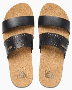 Slipper Reef Women Cushion Vista Perf Black Tan -Teva Verkoopwinkel 5 ci9199t