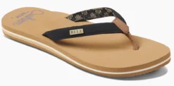 Slipper Reef Women Cushion Sands Black Tan