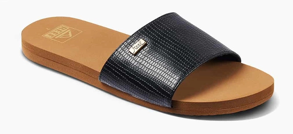 Slipper Reef Women Bliss Nights Slide Black Tan 1 Slipper Reef Women Bliss Nights Slide Black Tan